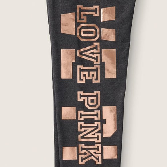 Victoria's Secret PINK Rose Gold Bling Shine Cotton Leggings Small - Picture 3 of 10